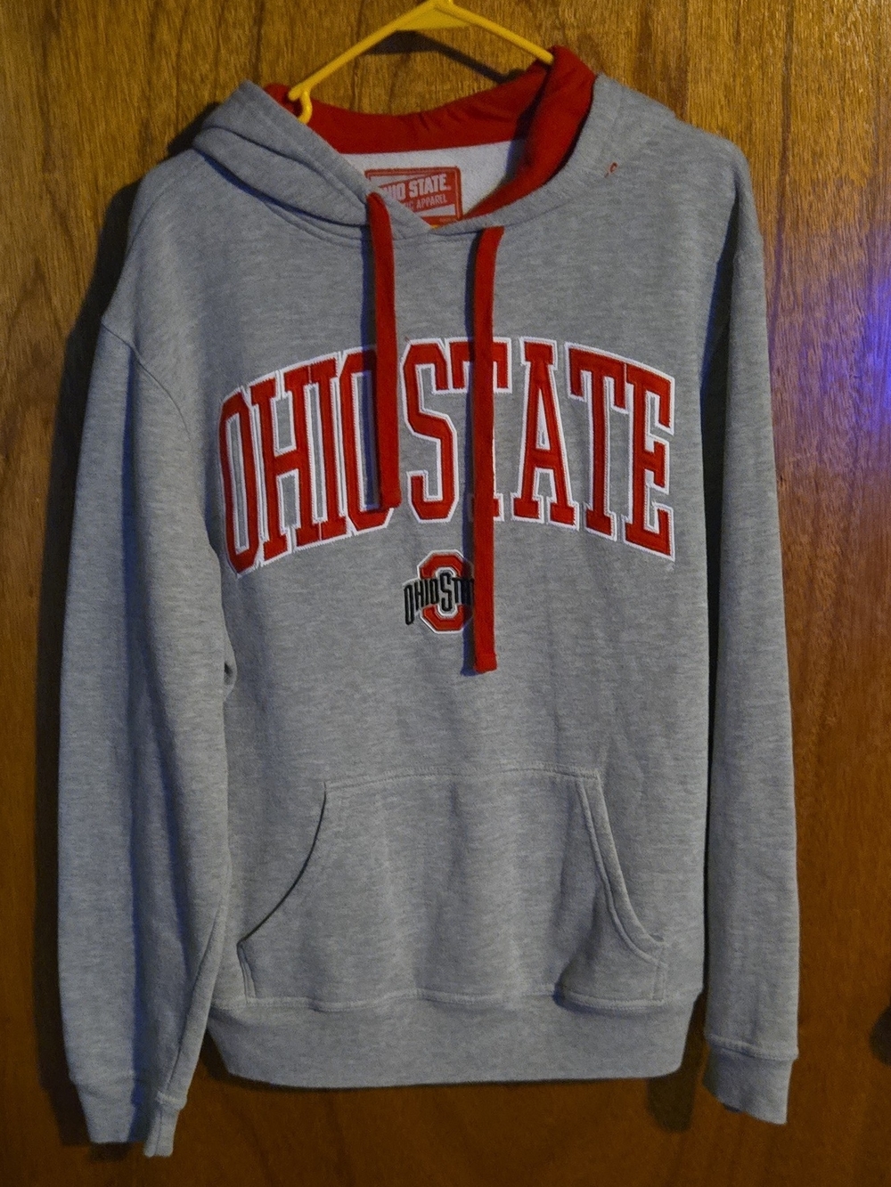 Ohio State Gray Pullover Hoodie with Red Accents